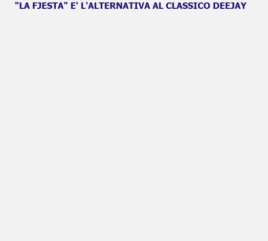  "LA FJESTA" E' L'ALTERNATIVA AL CLASSICO DEEJAY 